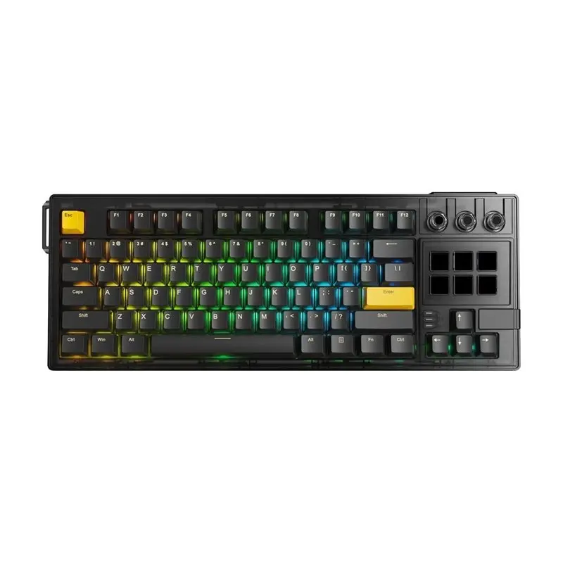 A13E-K1 PRO Visual Mechanical Keyboard RGB Backlight Wired Gaming Keyboard LCD Macro Function Ergonomic Design