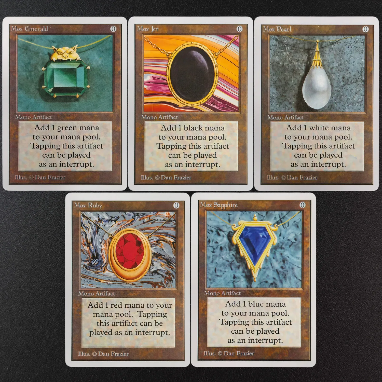 Cartas Mox Saphire, Jet, Emerald, Ruby, Pearl, Birds of Paradise, Shivan Dragon e Normal Card em inglês para Proxy TCG 2ED, 3ED, 8ED