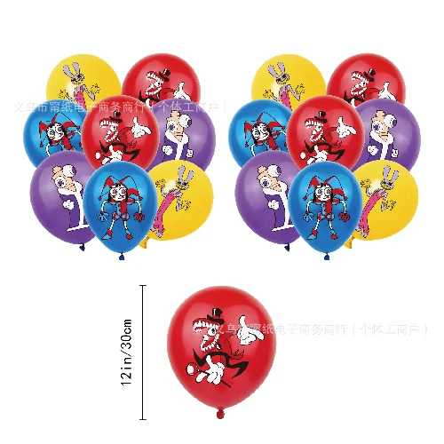 The Amazing Digital Circus Geburtstagsdekoration Tischgeschirr Becher Teller Servietten Ballon-Set Banner Hintergrund Geschenktüten Party-Zubehör – Detail 14