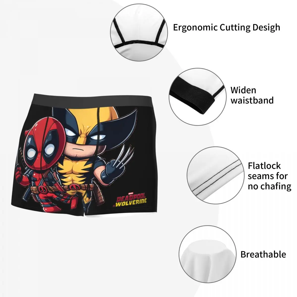 Bóxer de película de Deadpool para hombre, ropa interior con estampado de Disney, Marvel, Deadpool y Lobezno