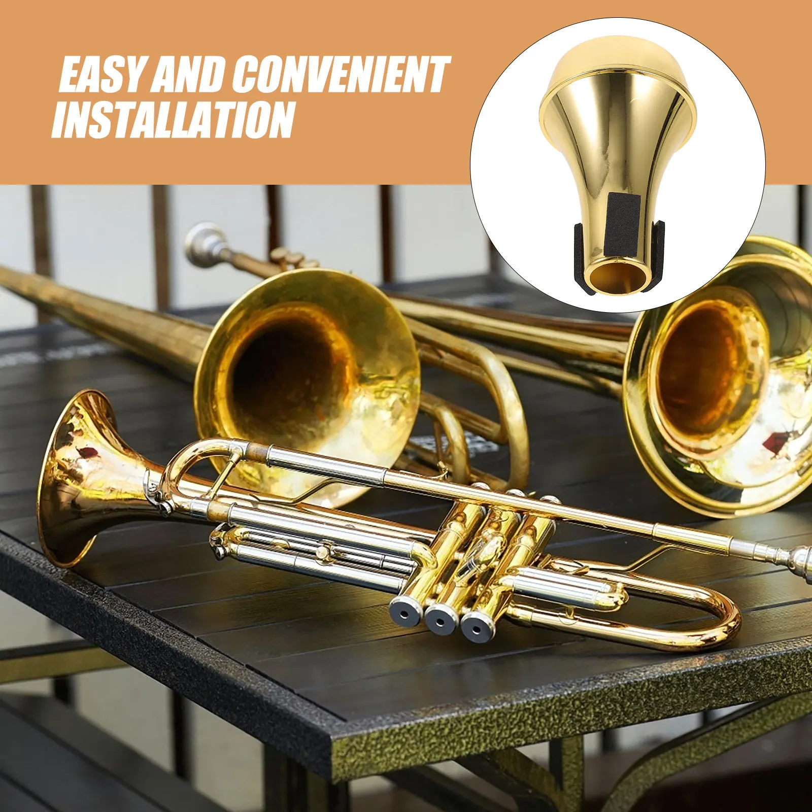 

Lightweight Mini Trumpet Mute ABS Durable Practice Trumpet Accessories Volume Reduction Replacement Gift