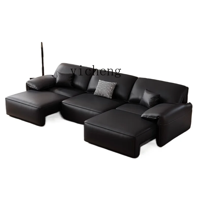 

Minimalist Electric Sofa Retractable Living Room Small Apartment Leather Sofa