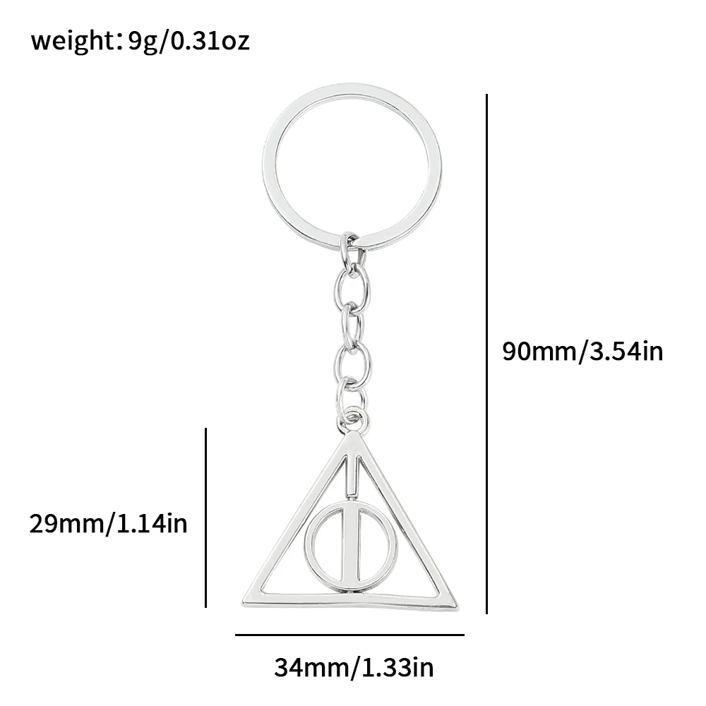 Harry Potter Keychain Movie Deathly Hallows Pendant Keychain Men Women Backpack Pendant Jewelry Accessories Gifts