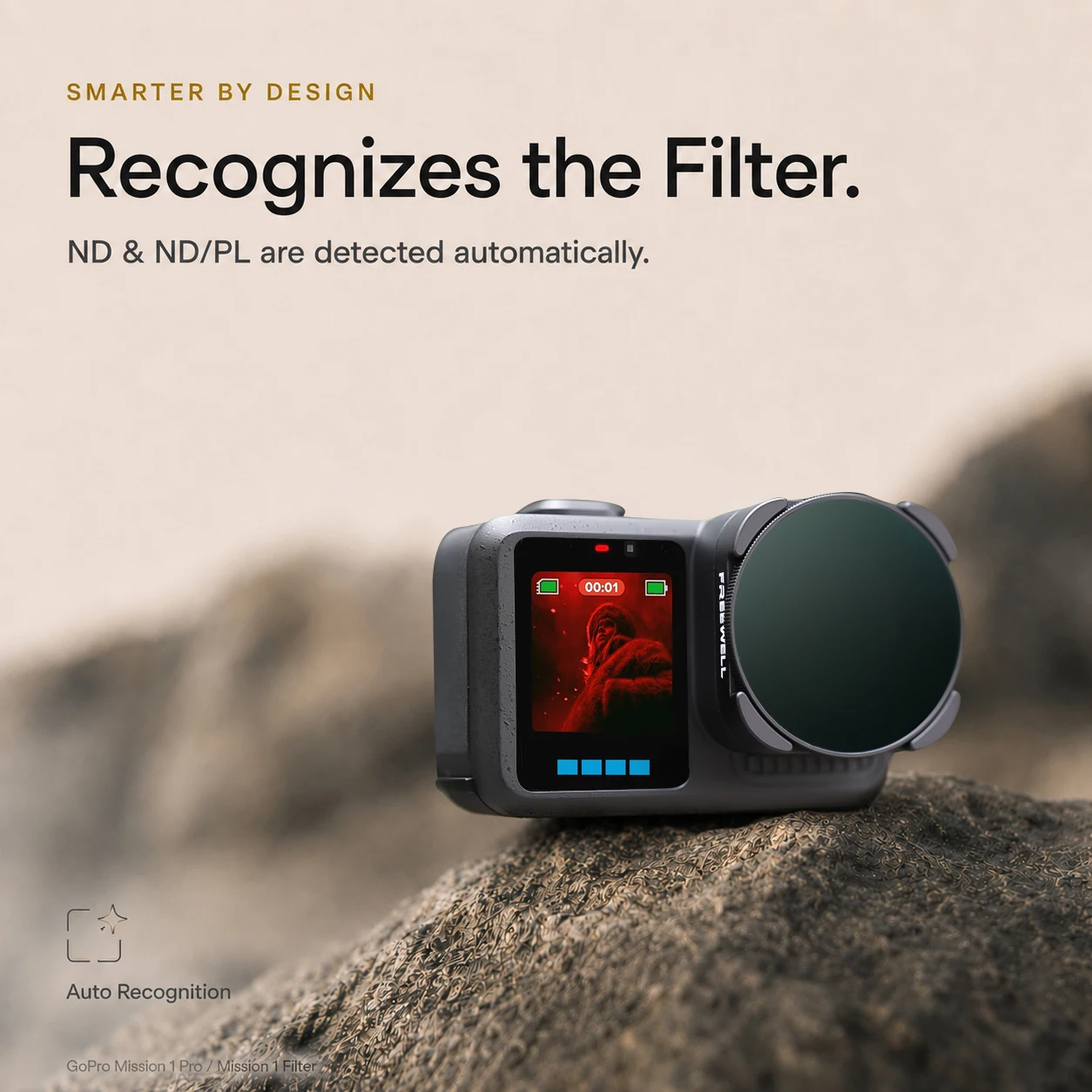 Freewell 4er-Filter-Set, ND, ND/PL, ND1000, CPL, LPR und Glow Mist 1/4 Filter für GoPro Mission 1 Pro / Mission 1 Kamera – Detail 1