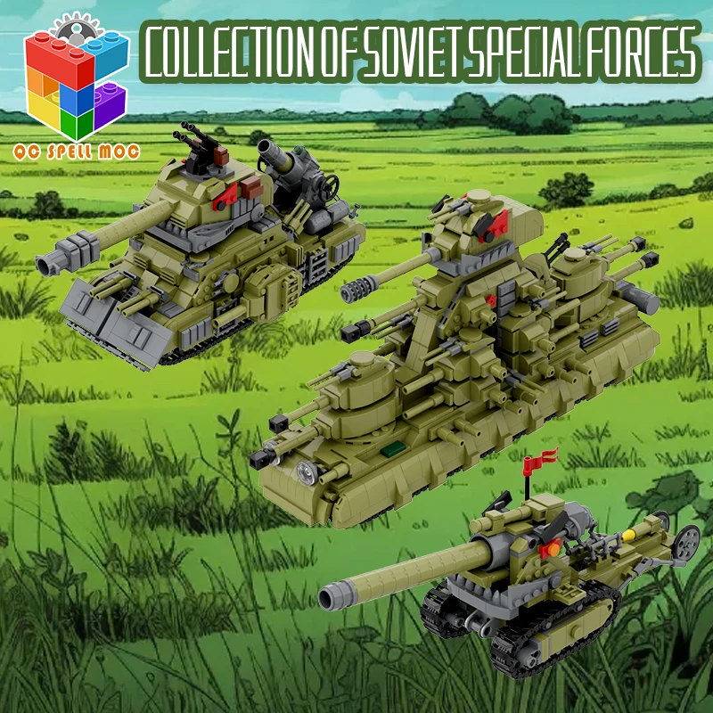 QICAI Creative MOC Tank Animation Soviet IS-44 Brother Pack