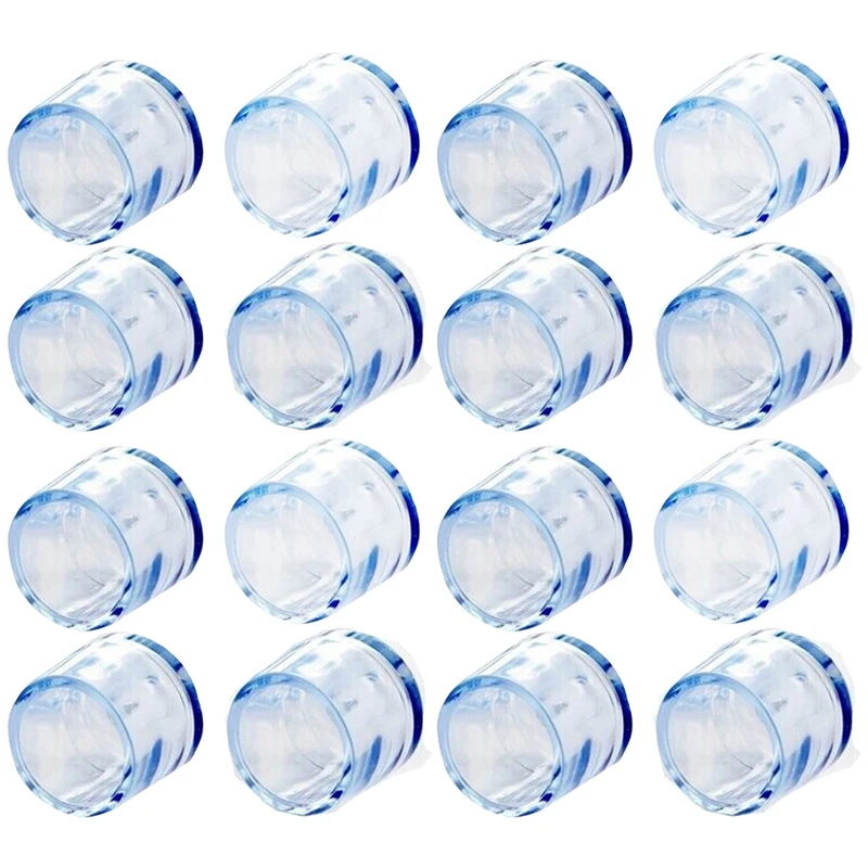 16Pcs Transparent Rubber Furniture Table Chair Leg Floor Feet Cap Cover Protector 15Mm