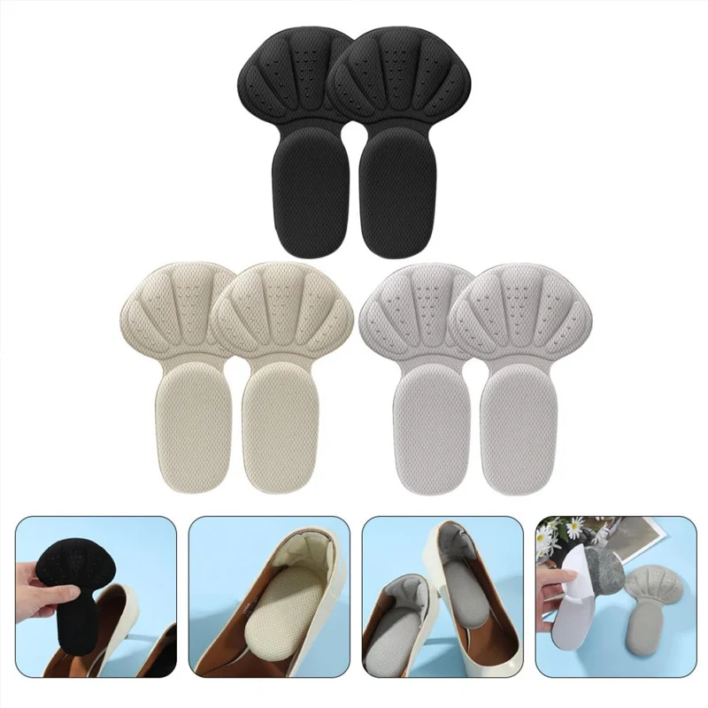 New Sponge Heel Cushion Back of Inserts Heel Protectors Shoe Pads for Shoe Too Big Soft Mesh Heel Grips Shoes Insoles 2 in 1