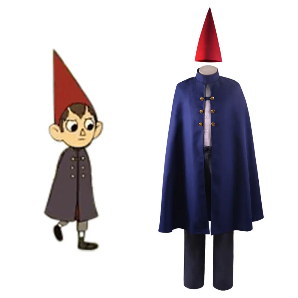 

Men Cartoon Wirt Cosplay Halloween Costumes Over The Garden Wall Cloak Uniform Suit Hat Mantle Cape for Adults Party Carnival