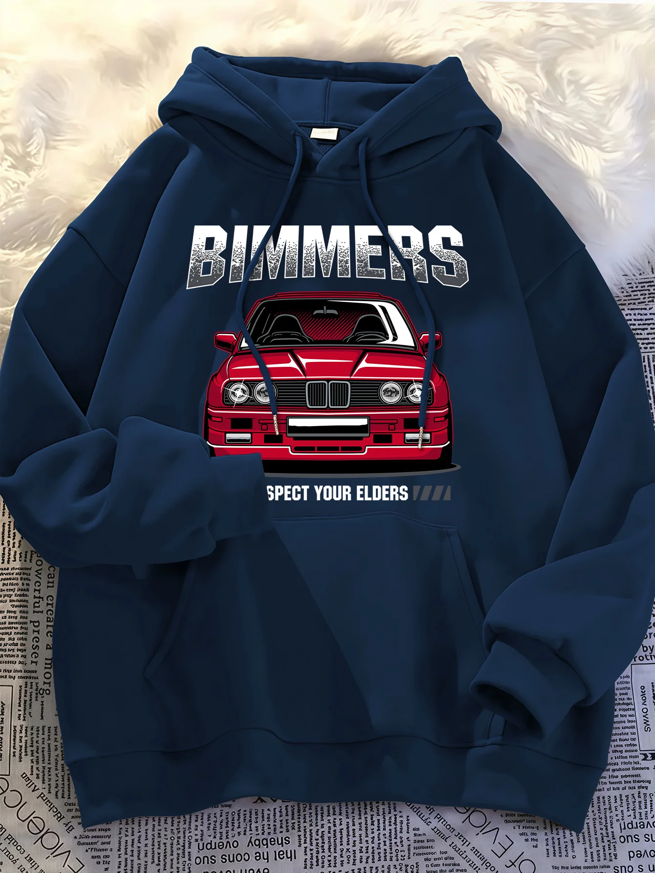 

Men'S Racing Car Graphic Hoodie - Automotive Enthusiast Pullover Sweatshirt, Cozy Winter Hoodie for Car Shows