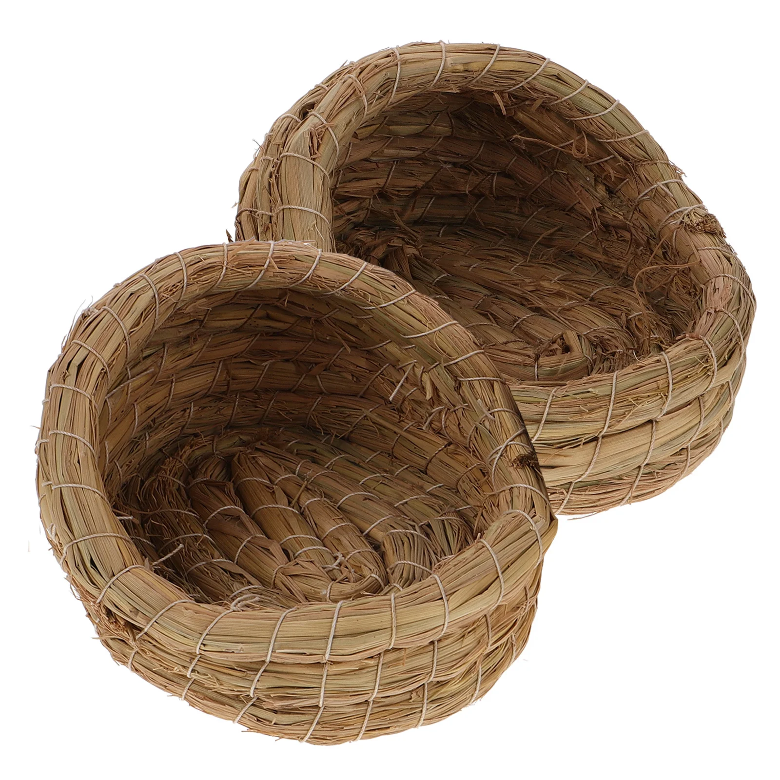 

2Pcs Woven Chicken Coop Nest Bed Straw for Laying and Sleeping Small Animals Woven Chicken Nest Pet Sleeping Bed
