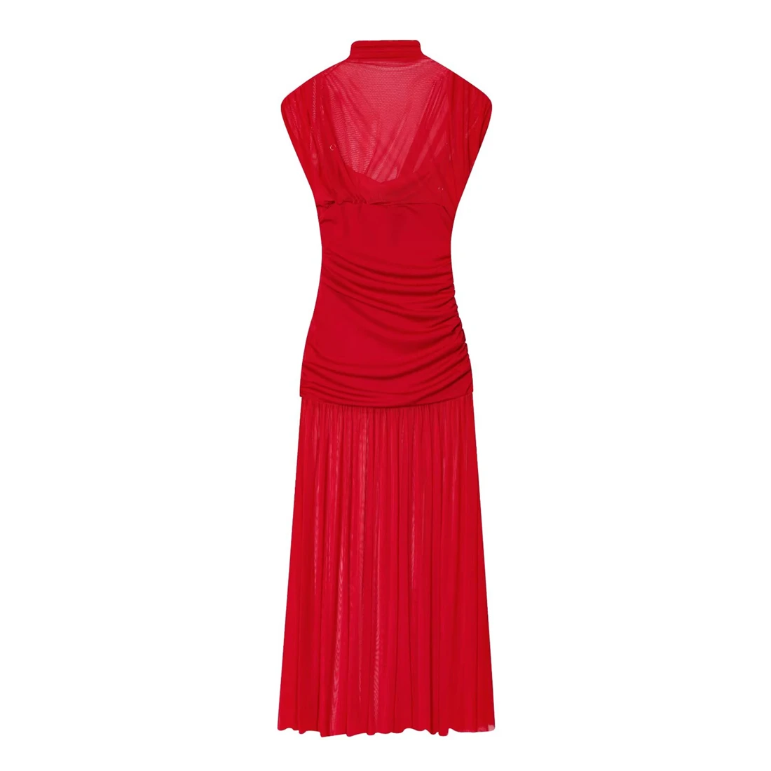 Damesjurk met zijden mesh-paneel Modieus Sexy Nieuwe collectie 2025, Trendy damesmodekleding