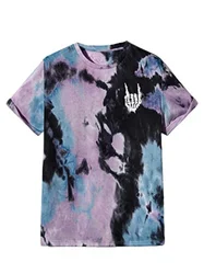 2024 Summer t shirt for men 3d printed Men's Tie Dye Short Sleeve Round Neck Graphic Tee Tops Casual fashion men's  clothing