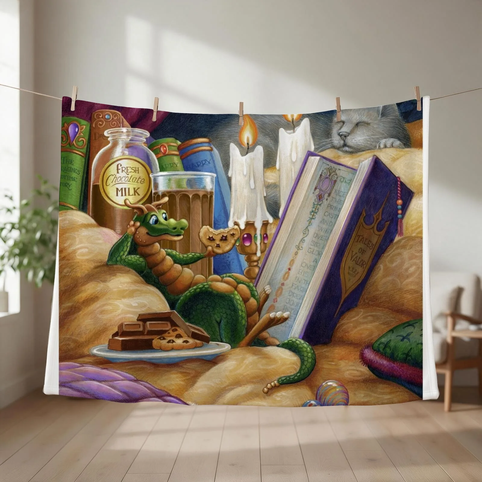 Curl Up with a Good Book Throw Blanket couch cozy soft plush fuzzy picnic outdoor blanket
