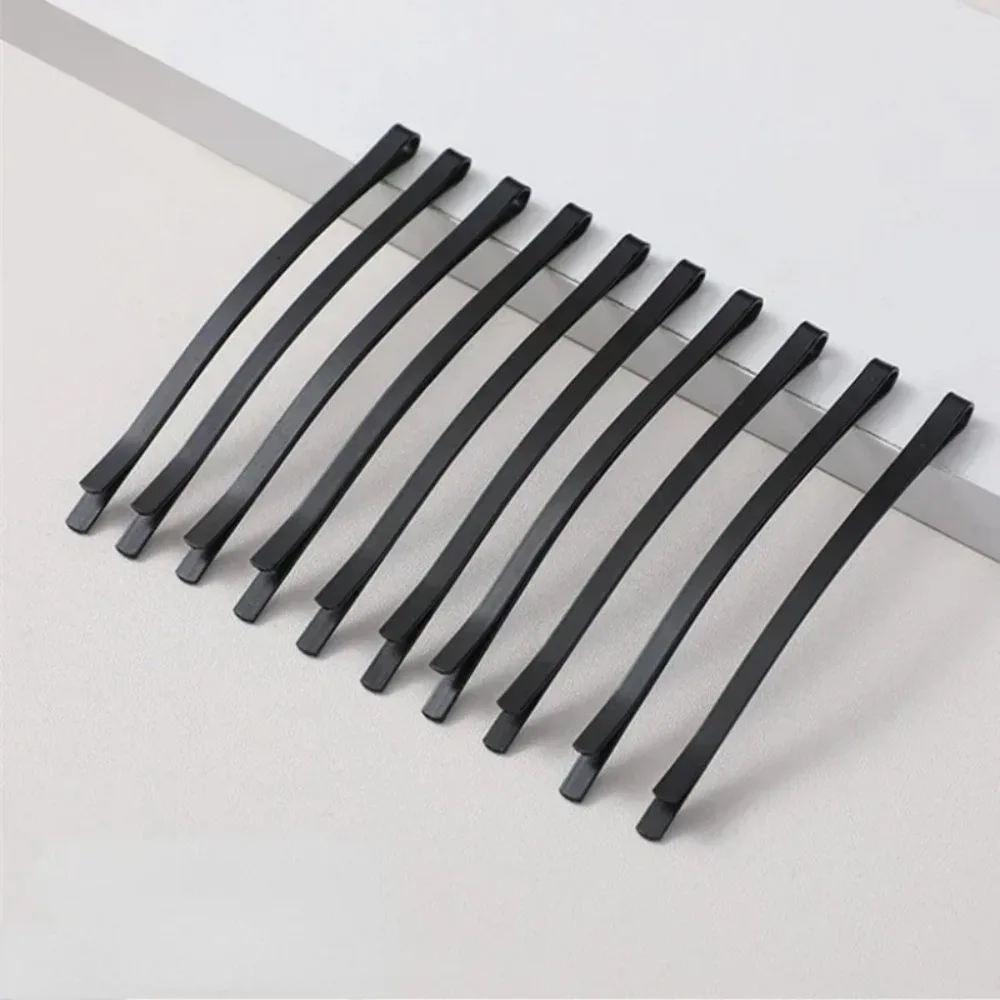 12Pcs Black Hair Clips 6.5/8.5CM Korean Simple Metal Wire Hairpins Invisible Wide Large Hair Barrettes for Bride Women Hairstyle