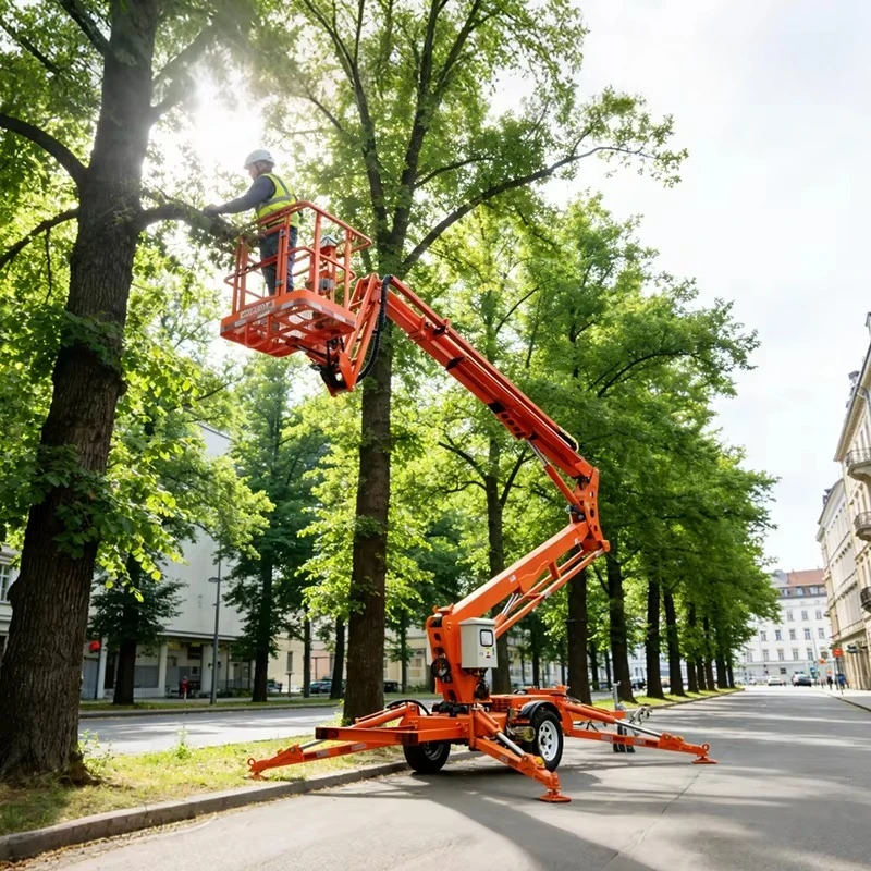 

12m CE Approved Towable Boom Lift Hydraulic Man Lift Towed Aerial Work Platform