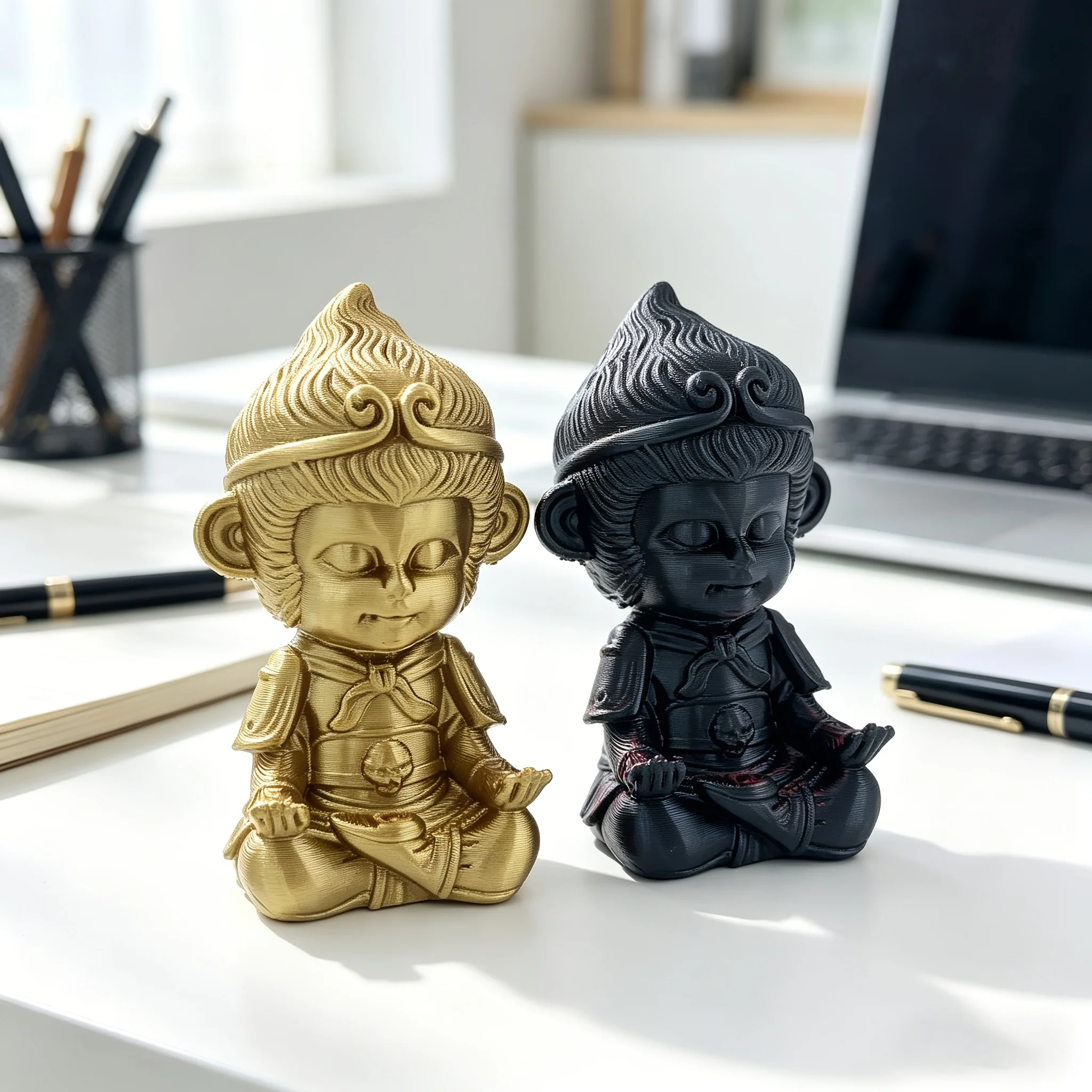 3D printed Wukong pen holder desktop ornament, stationery storage pen rack, therapeutic desktop atmosphere item, Christmas gift
