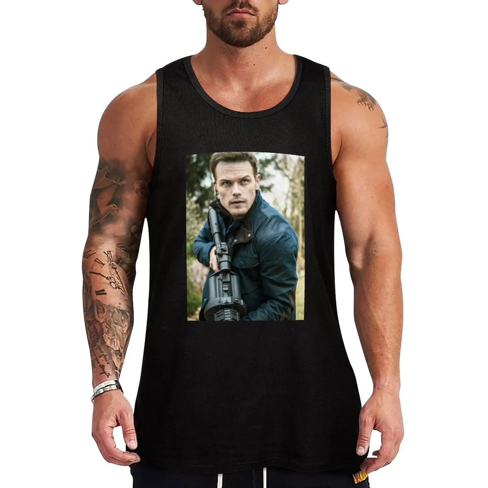 

Sam Heughan Tank Top Novelty Print Tank Top Casual Graphic Sleeveless Tee