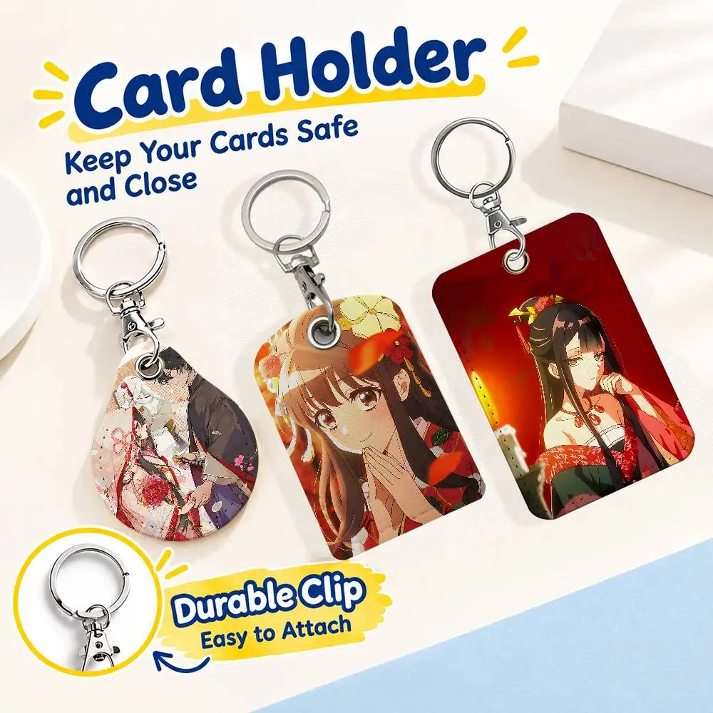 The Ogres Bride Keychain Card Holder Leather Keeps ID Cash Keys Cards Ready for Work School Travel Daily Errands