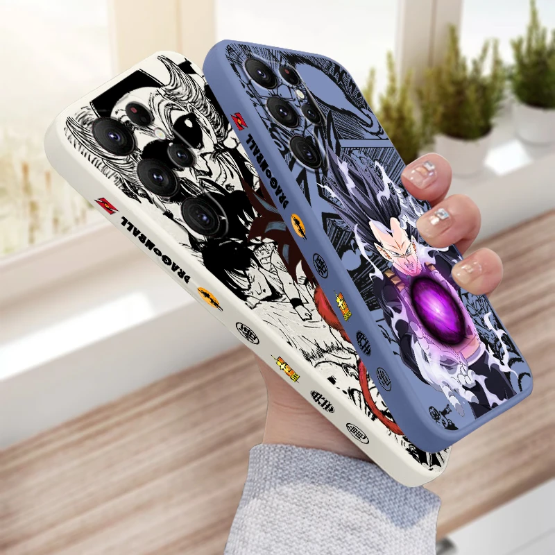 

Luxury D-Dragon Ball Anime Cool Liquid Left Rope For Samsung Galaxy S24 S23 S22 S21 S20 FE S10 Ultra Plus Lite 5G Soft