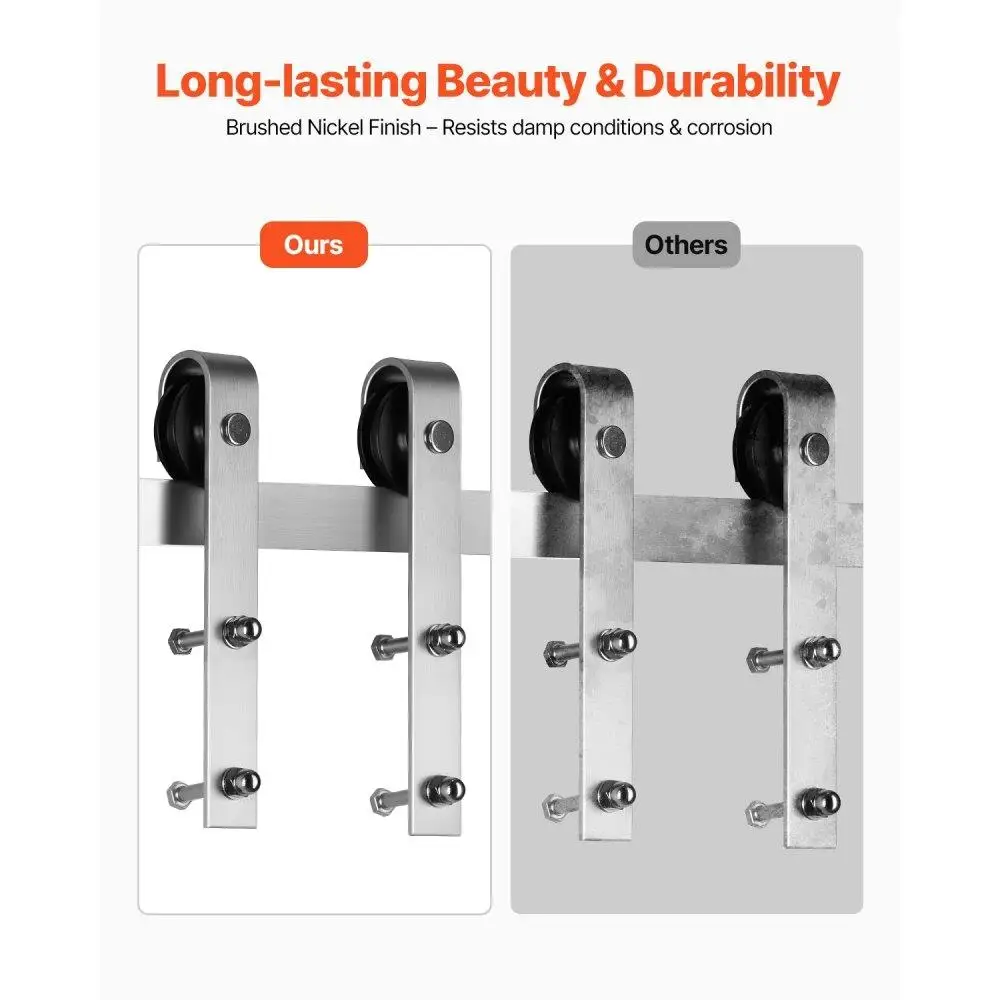 5FT Silberner Hardware-Kit für Scheunentüren für die Inneneinrichtung mit einer Tür