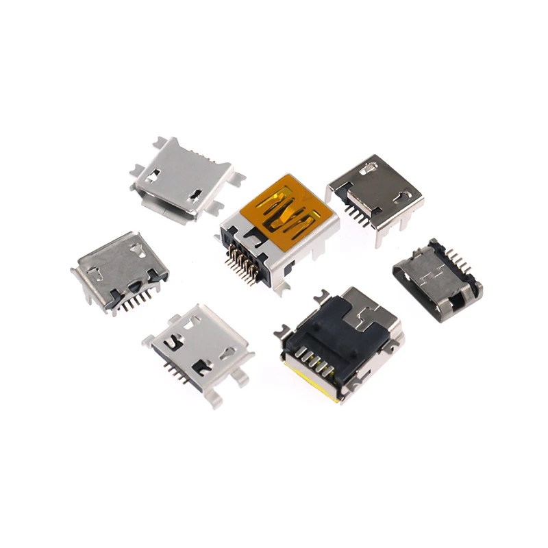 10PCS Micro USB Android Interface T-type Mini Trapezoidal SMD Female Socket Multiple Options Available for Mobile Phone Repair