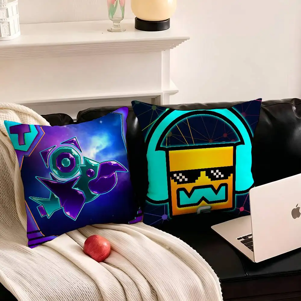 1pc Game Geometry Dash Lite Pillow Case Fashion Square Pillowcase Bedroom Sofa Room Ins Decoration Leisure
