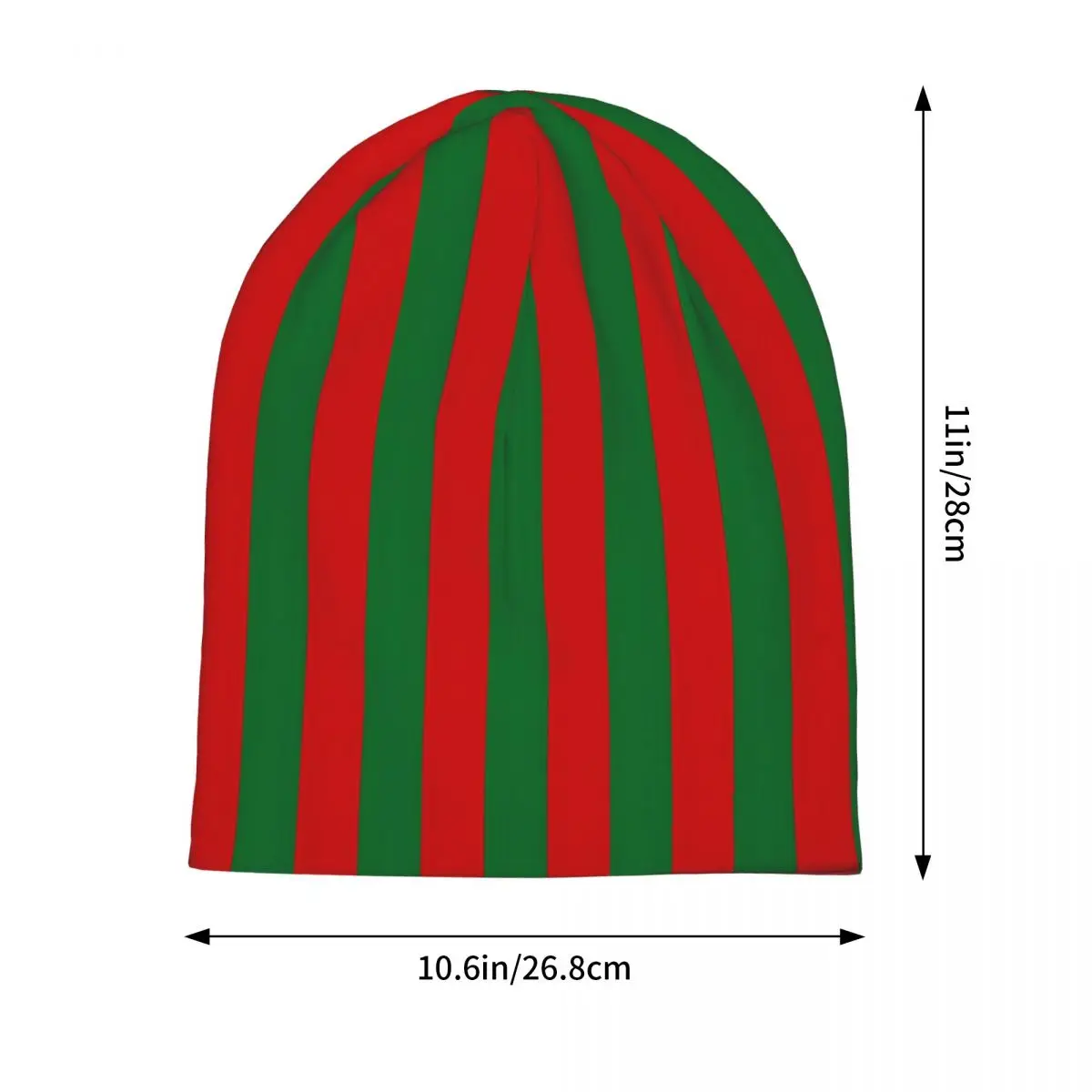 Vertical Striped Print Beanie Hats Red And Green Knit Hat Gym Warm Unisex Adult Caps Autumn Winter Custom Vintage Bonnet Hats