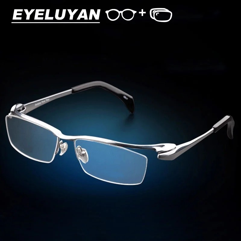 EYELUYAN Men's High-End Prescription Glasses Customizable Myopia & Hyperopia Pure Titanium Optical Frame with Prescription Lens