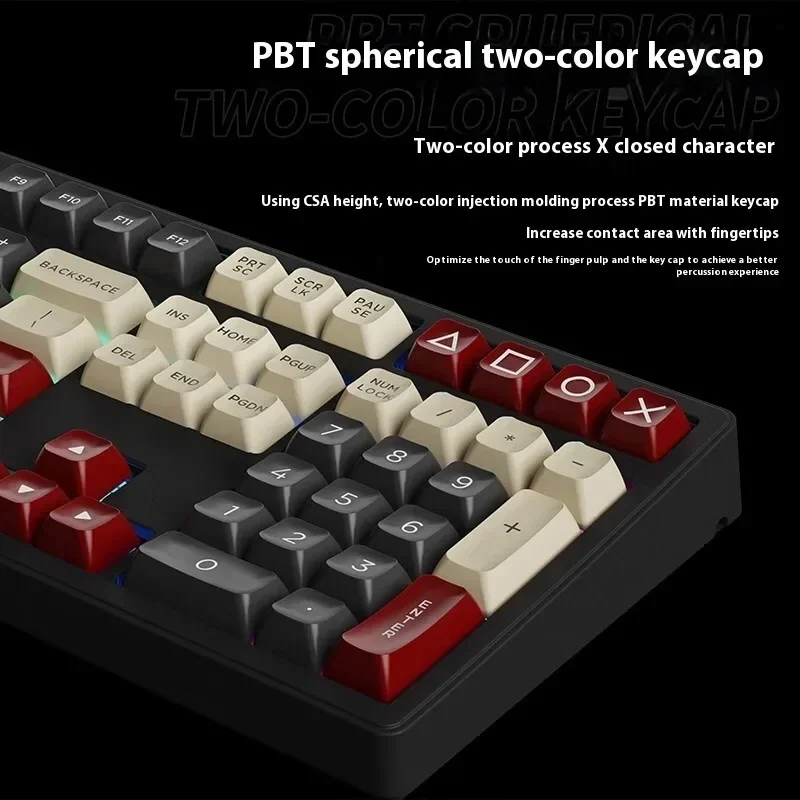 EWEADN Z108 Mechanical Keyboard Cherry MX Red Hot-Swappable 87-Key PBT White Backlit RGB Cross-Platform for Gaming Office Home