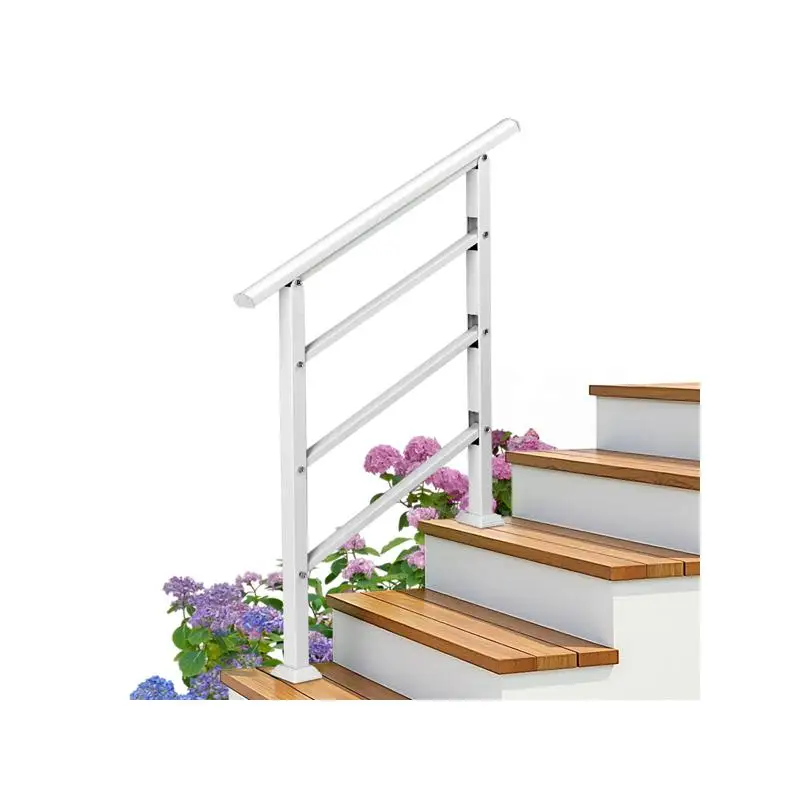 

Поручень для наружной ступеньки, кованое железо, подходит для 1 или 3 ступеней, переходная конструкция с комплектом для установки, белая отделка