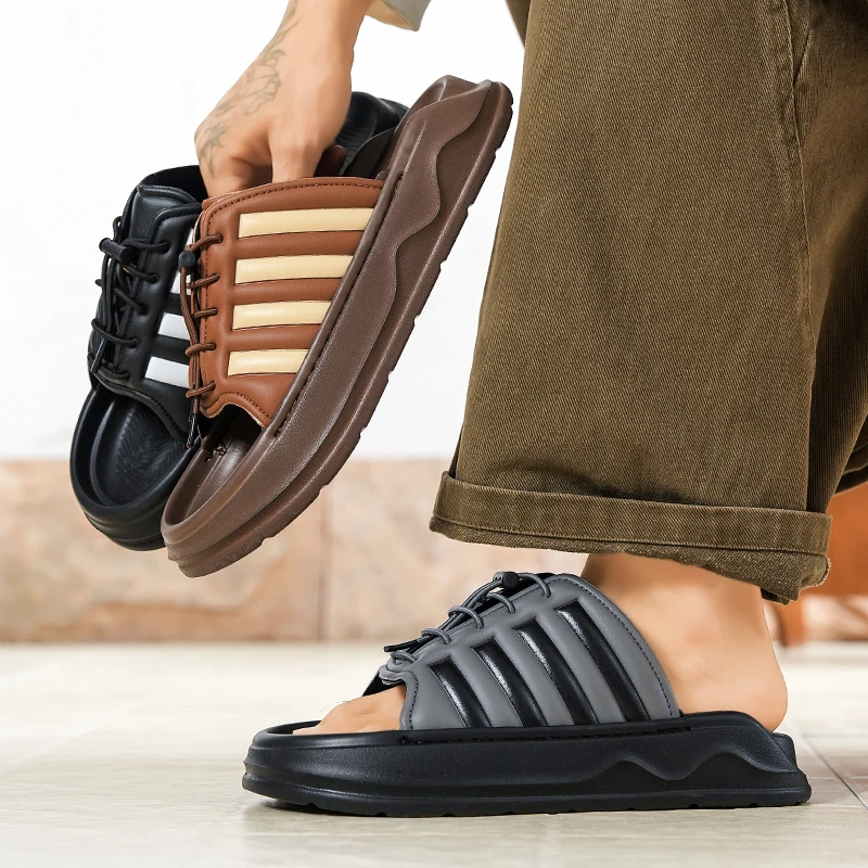 Men's Slippers 2026 New Summer Trendy Brand Outdoor Slide Sandals with A Stepping-On-Clouds Feel Sports Beach Sandals