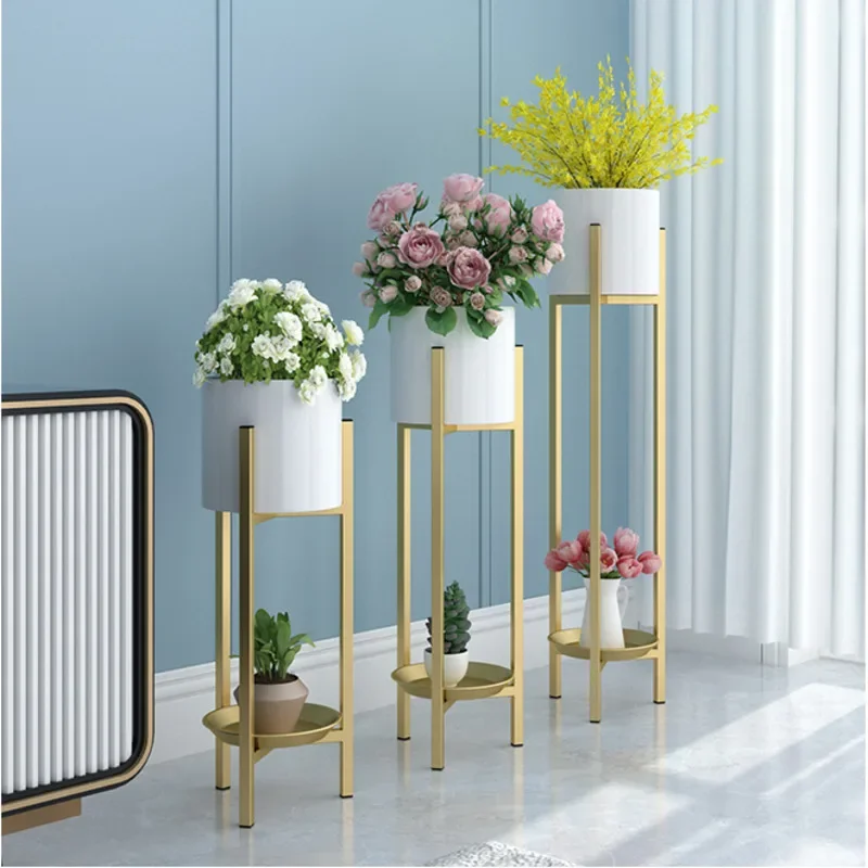 Flower Pots Light Luxury Plant Shelves Floor Multi-layer Home Decoration Workmanship Fine Stand For Flowers Metal Rack