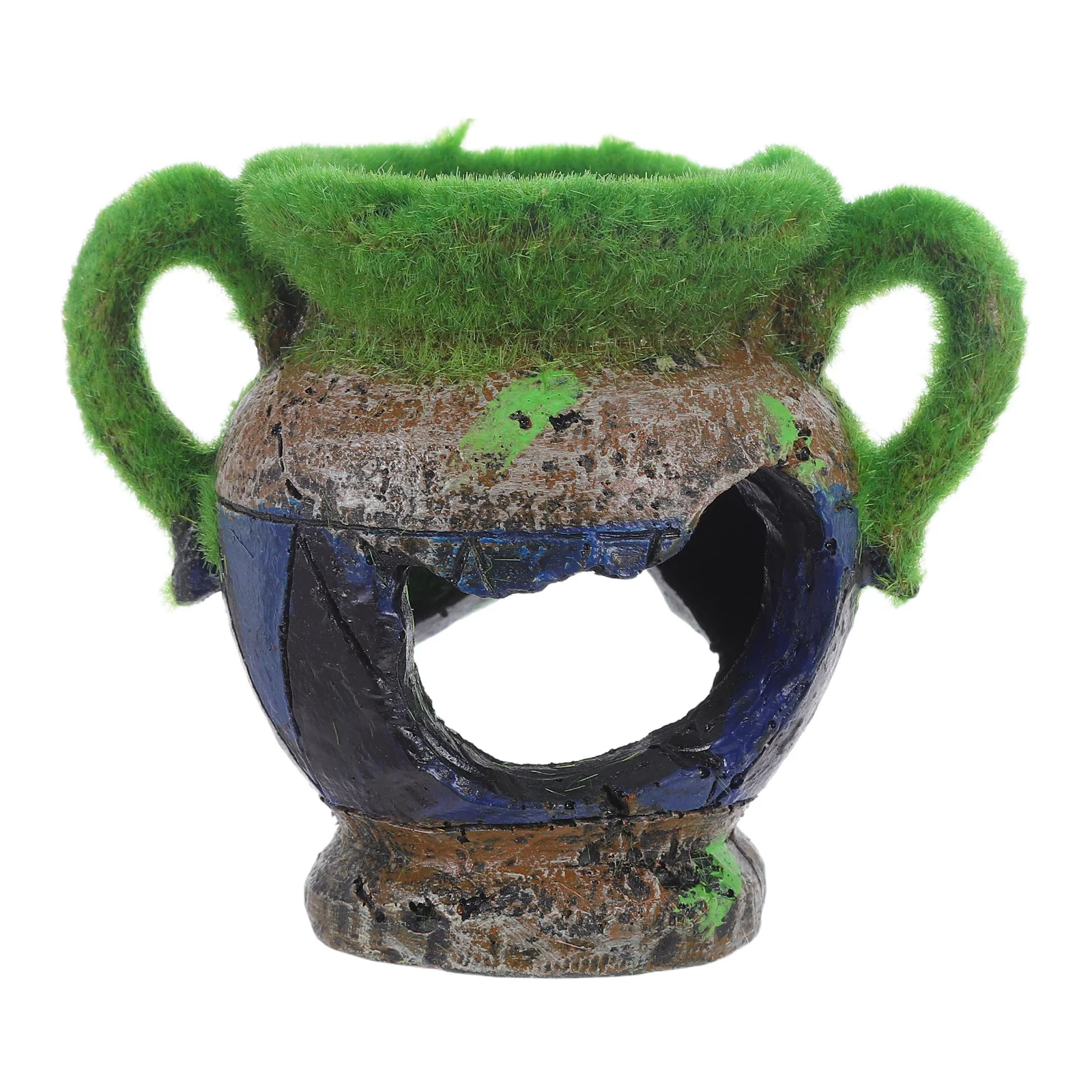 

1Pcs Aquarium Hiding Cave Flowerpot Resin Flocking Design Lifelike Fish Tank Decor for Freshwater Saltwater Vivid