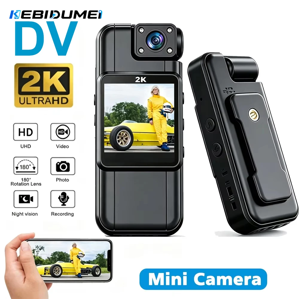 Caméra WiFi miniature KEBIDUMEI 4K 2K 1080P HD, enregistreur vidéo numérique portable, caméra corporelle, vision nocturne, caméscope pour vélo, caméra sportive DV