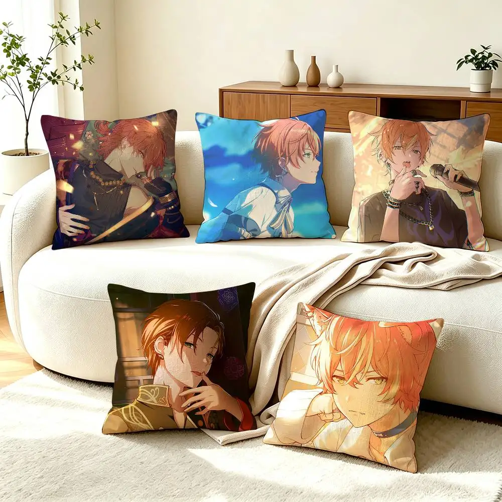 A-Akito S-Shinonome Project Sekai  Pillow Case Square Double-Sided Sofa Cushion Cover Bedroom Bedside Pillow
