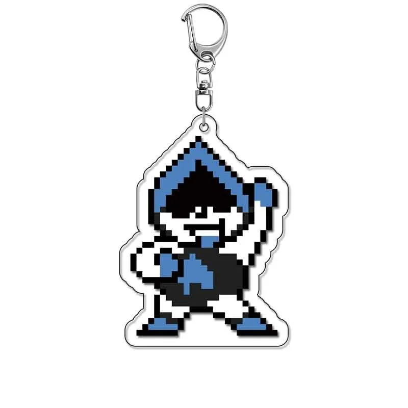 سلسلة مفاتيح من الأكريليك من Anime Deltarune، شماعة حقيبة على شكل بكسل لطيف مع شخصية كرتونية كلعبة تذكارية للهدايا