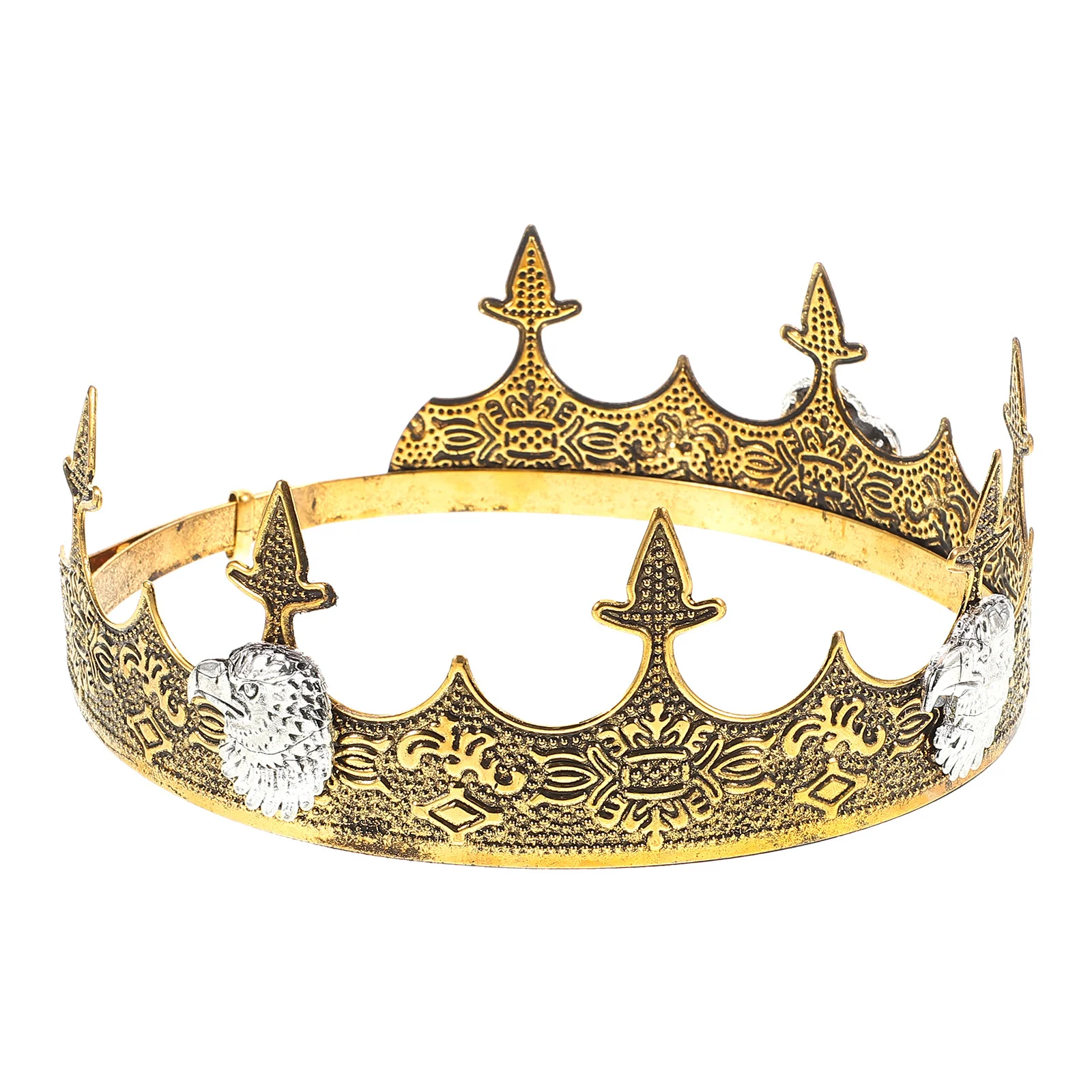 

Men King Crown Retro Alloy Delicate Design Lightweight Comfortable Birthday Party Cosplay Costume Headpiece Cosplay Crown
