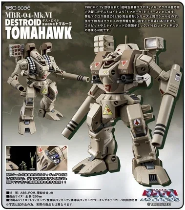 In Stock ARCADIA Original Macross1/60 scale MBR-04 Mk.IV Destroid Tomahawk Action Figures Toy Gift Collection Hobby