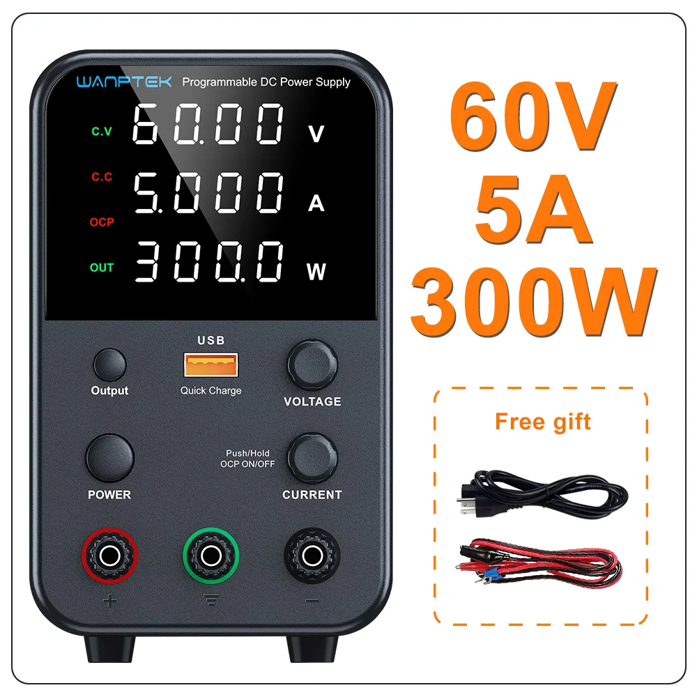 Wanptek DC-Labor-Netzteil, 30 V, 60 V, 120 V, einstellbarer Spannungsregler, voreingestellter Spannungsstrom, Doppeleingangsspannung, 220 V/110 V