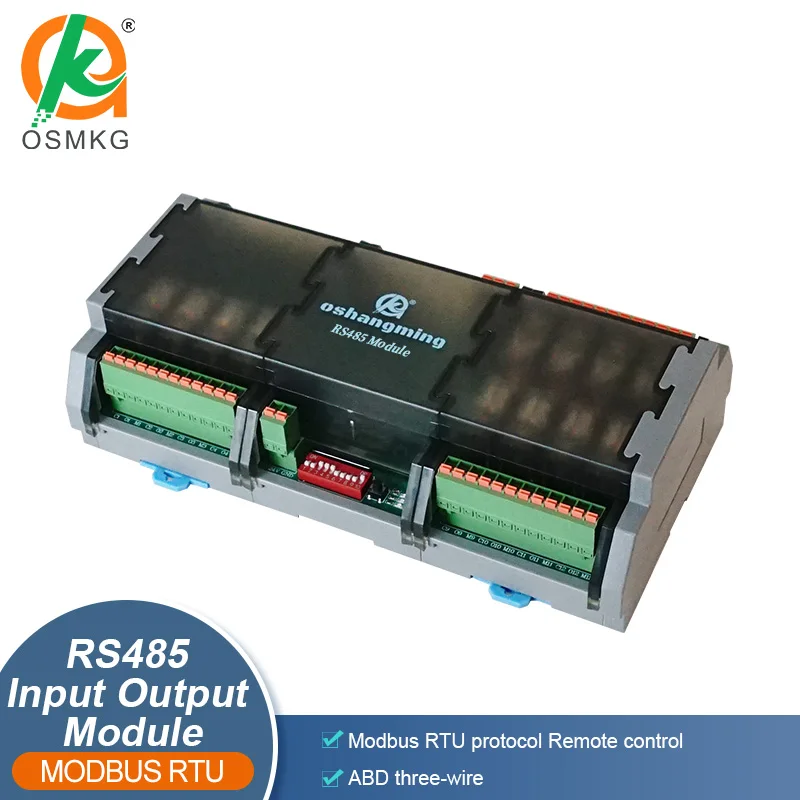 Oshangming 12 Input 12 Output RS485/LAN Relay Board DC12/24V Modbus RTU/TCP PLC  IO Module for Home Automation