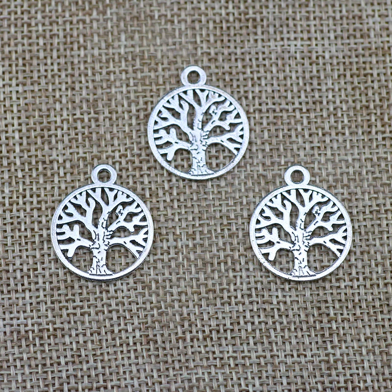 20pcs 20x23mm New Round Tree Of Life Charm Charms For Jewelry Making Round Tree Charms Charm Tree Of Life