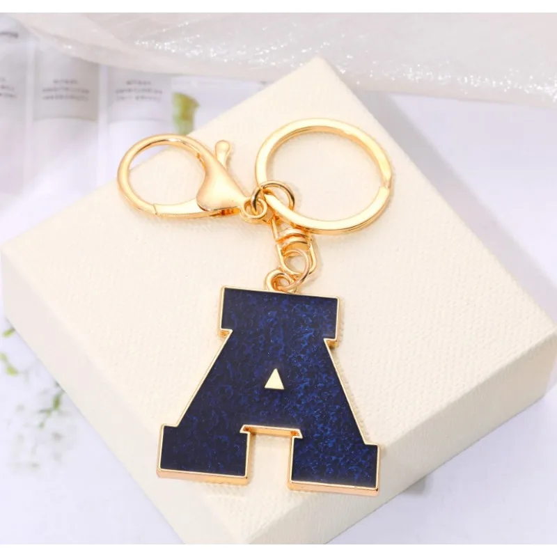 

A-Z Initials for Men Women Pendant Keychain Fashion Bag Metal 26 Alphabet Pendant Keyring for Couples DIY Accessories Gift