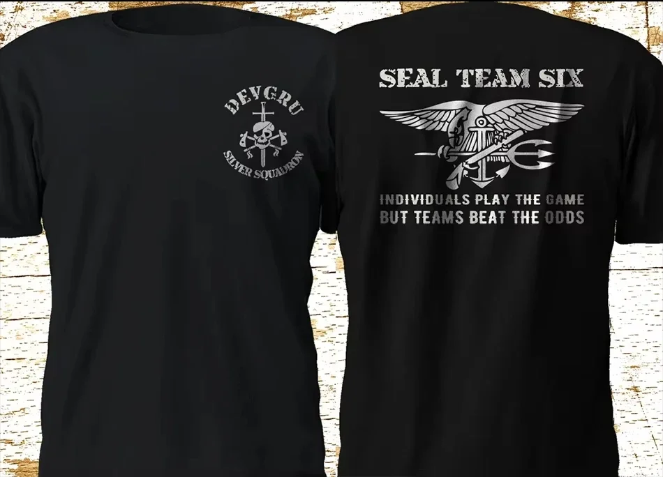

Футболка Naval Seal Team 6 Six Devgru Silver Squadron 100_ Хлопковая футболка с круглым вырезом Летняя повседневная мужская футболка с коротким рукавом Размер уличной одежды