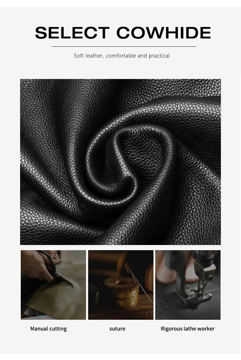 Aidrani 2026 Commuter Litchi Grain Hochwertige Kleine Schultertasche aus Leder für Damen mit Schnalle, Schwarze Kleine Quadratische Tasche – Detail 9