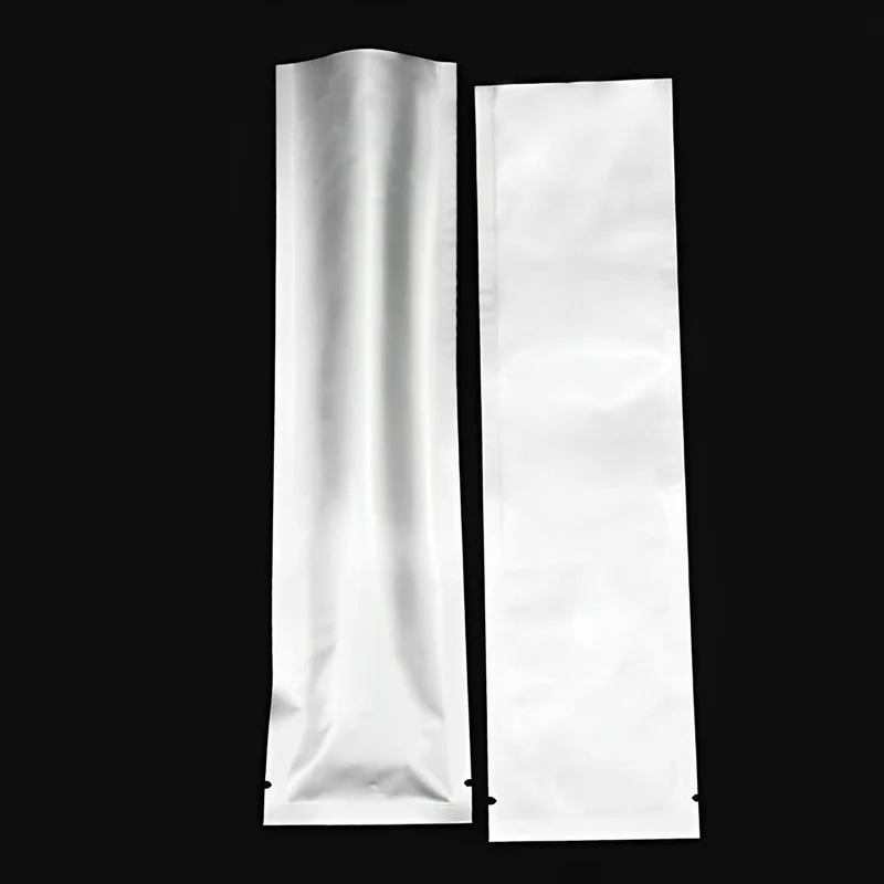 100pcs Aluminum Foil Vaccum Food Bag Long Packaging Open Top Heat Sealing Light-proof Food Grade Storage Bag