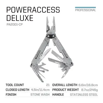 مجموعة أدوات SOG 21 PowerAccess Deluxe التكتيكية متعددة الاستخدامات، كماشة قابلة للطي، سكين جيب، أداة متعددة الاستخدامات، معدات حمل يومية، معدات تخييم وبقاء خارجية 8 best sales إيديفاير mp260 - №8
