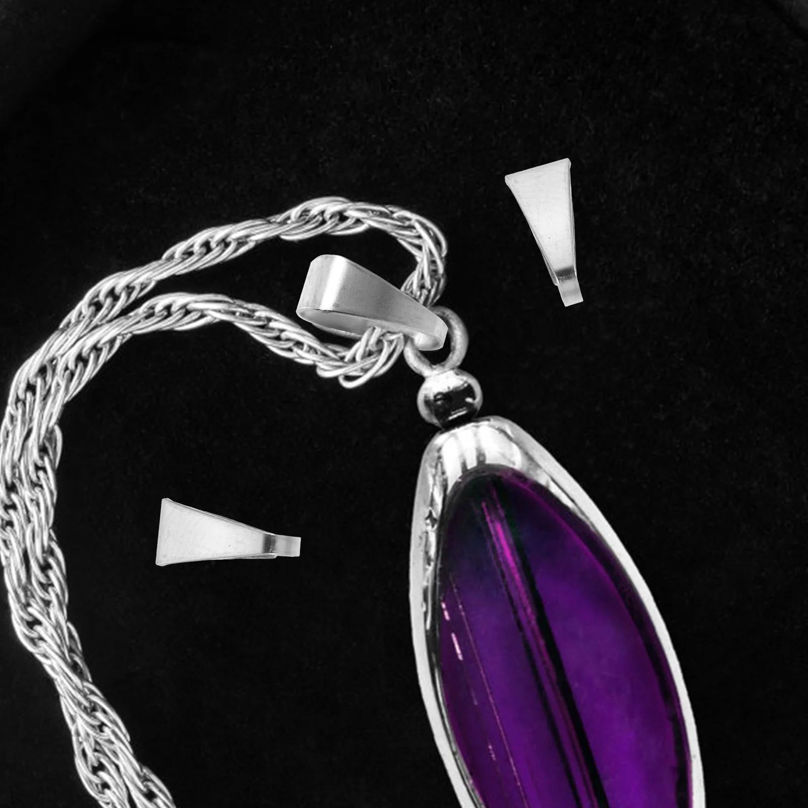 100 Uds. Hebillas colgantes de joyería de acero inoxidable, materiales para collar DIY, accesorios, cierre de conexión colgante, cierre de joyería