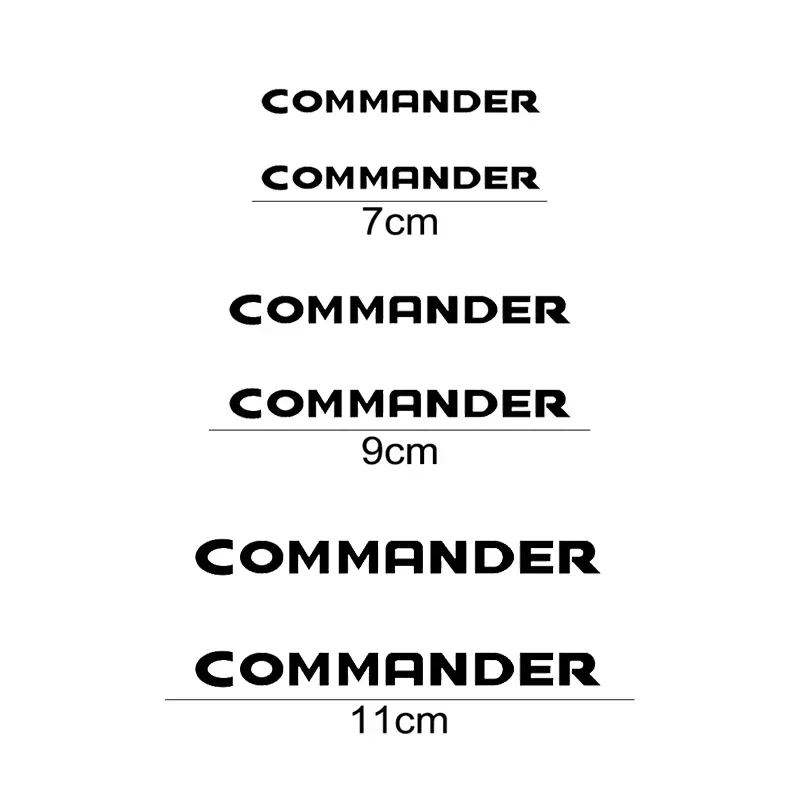 6Pcs/set PET Vinyl Film Decals for Jeep COMMANDER Logo Glue Emblem Accessories Car Brake Caliper Sticker Decoration Car Styling
