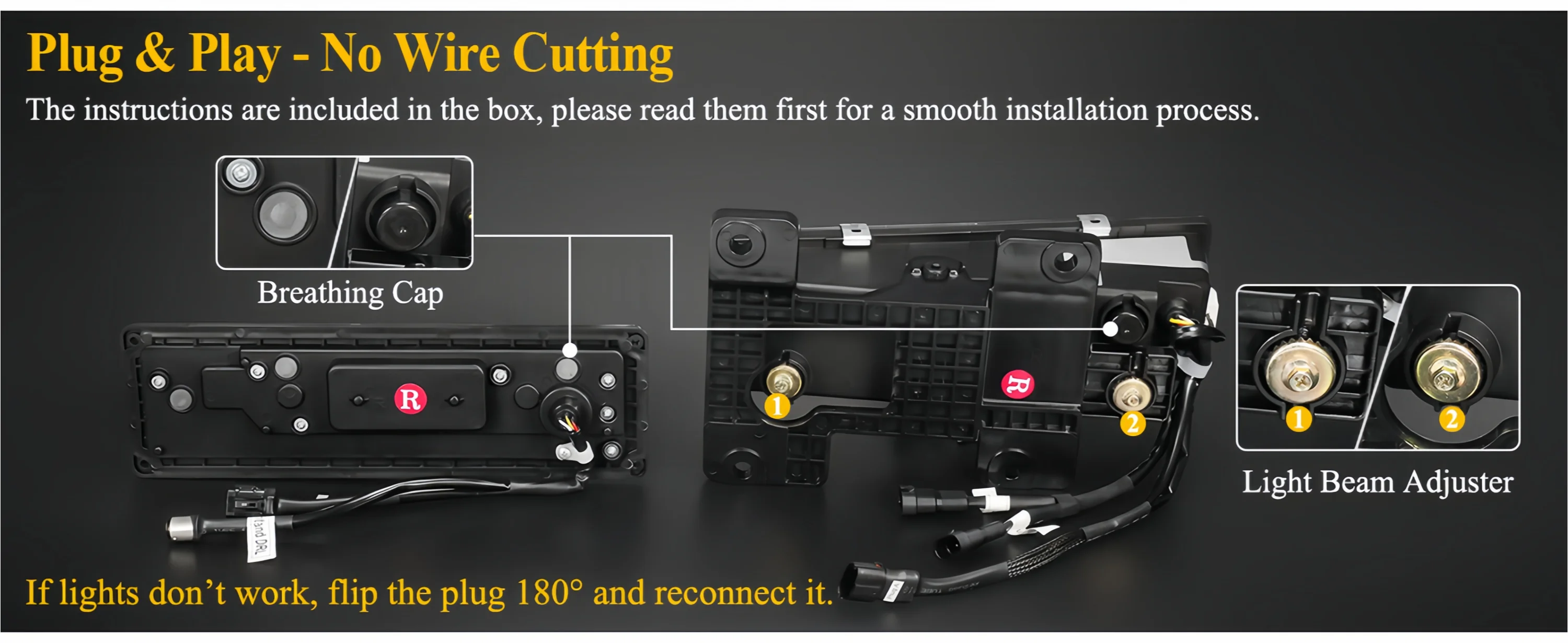 12V LED Headlight Assembly With DRL Sequence Turn Signal For Obs Truck Silverado 1500/2500/3500 88-98 6500K IP67