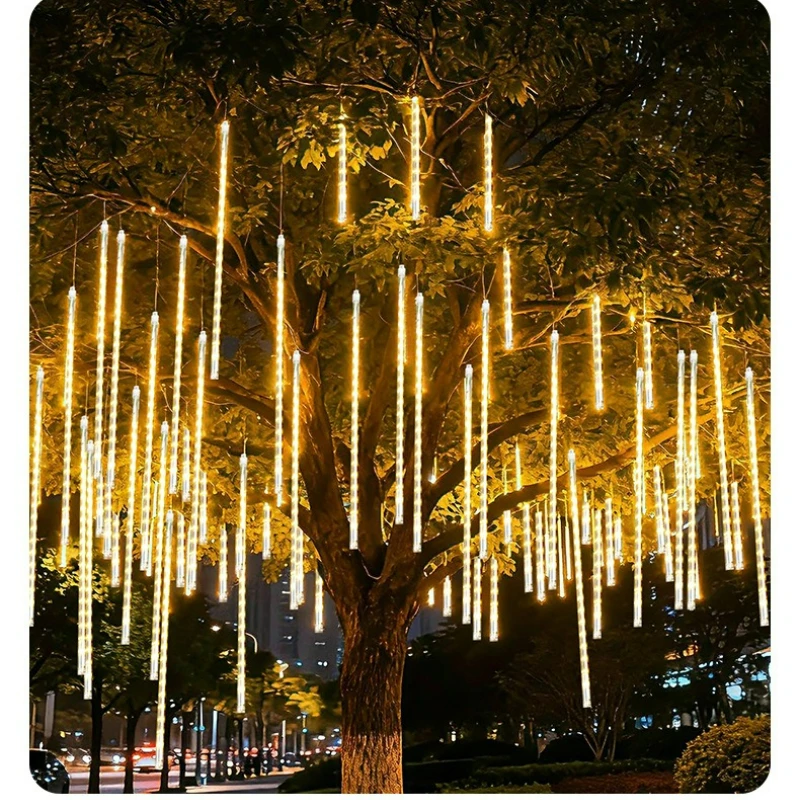 Lanterna LED de Chuva de Meteoros para Exterior, à Prova de Chuva, Lâmpada de Tubo de Gelo para Pendurar em Árvores, Decoração de Natal, Lâmpada de Meteoros Super Brilhante.
